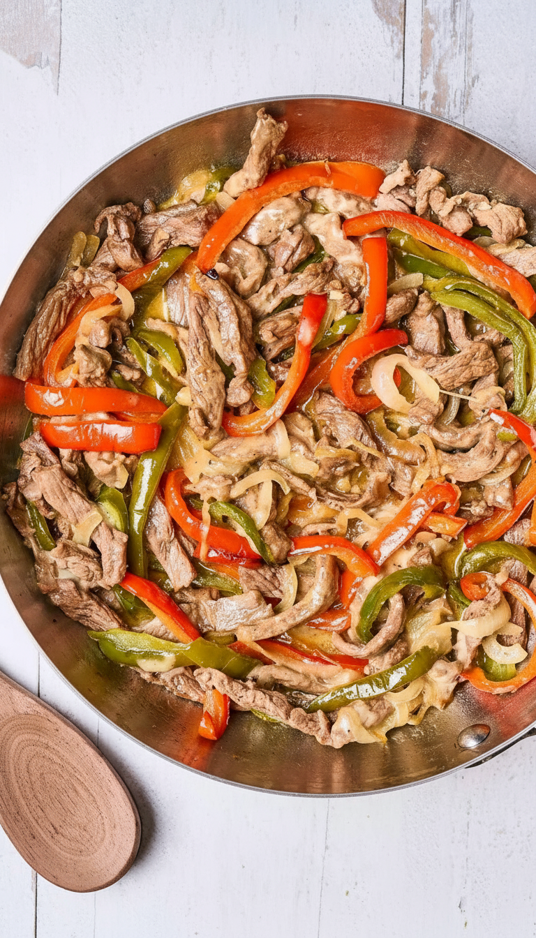 Preparing Philly Cheesesteak Recipe