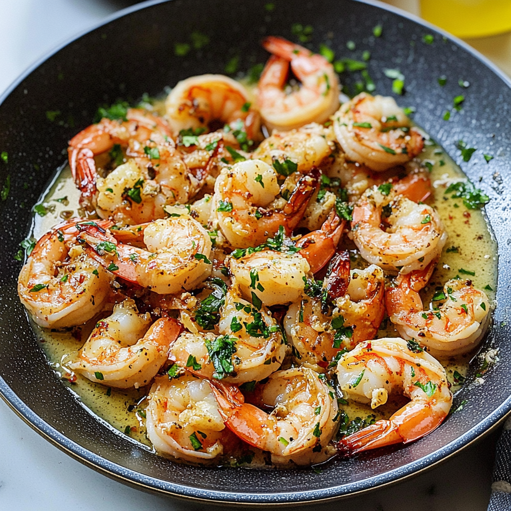 Recipe preparation for Garlic Butter Shrimp