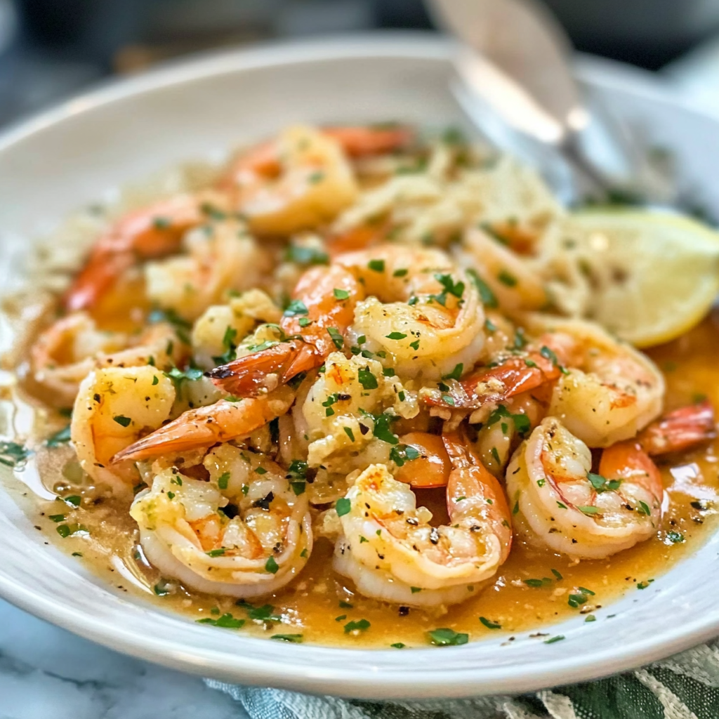 Recipe preparation for Shrimp Scampi
