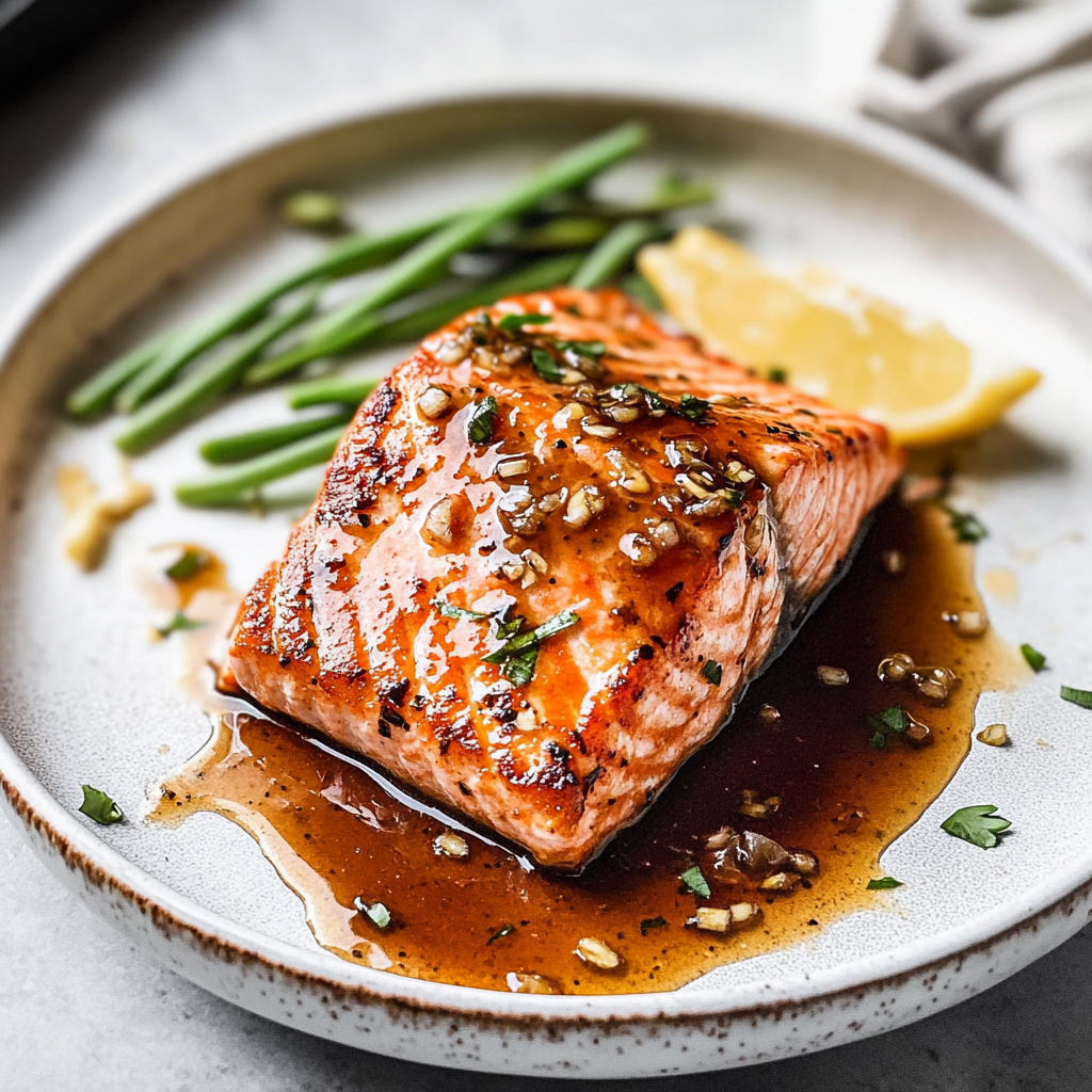Recipe preparation for Honey Garlic Salmon