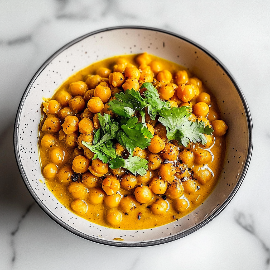 Recipe preparation for Chickpea Curry