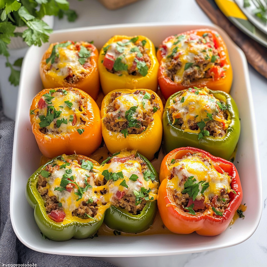 Recipe preparation for Stuffed Bell Peppers