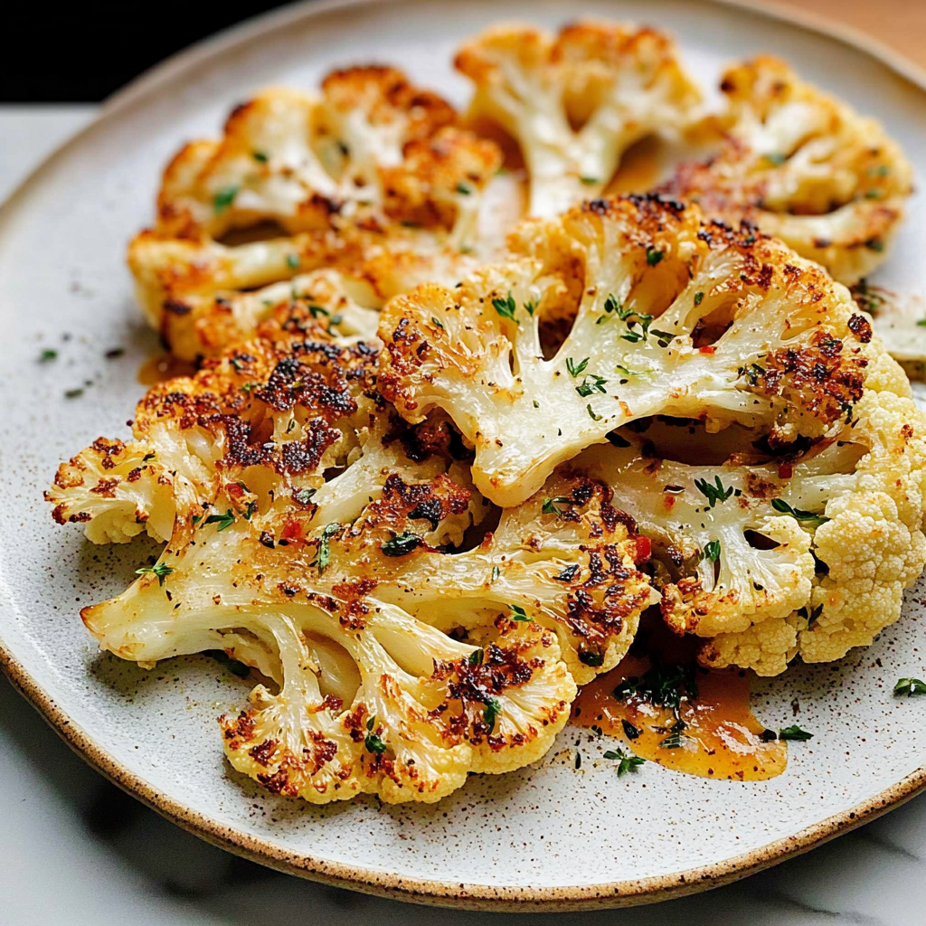 Recipe preparation for Roasted Cauliflower Steaks
