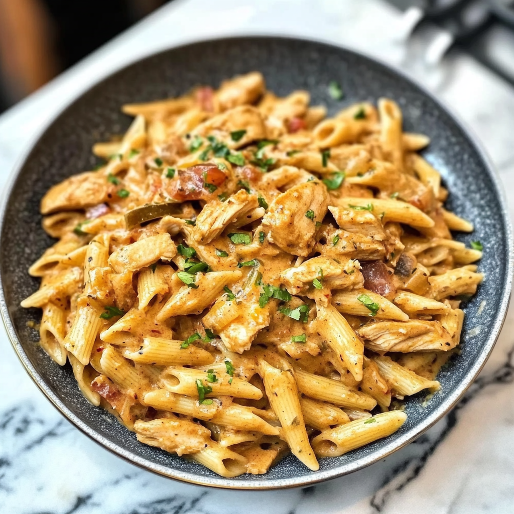 Recipe preparation for Creamy Cajun Chicken Pasta 