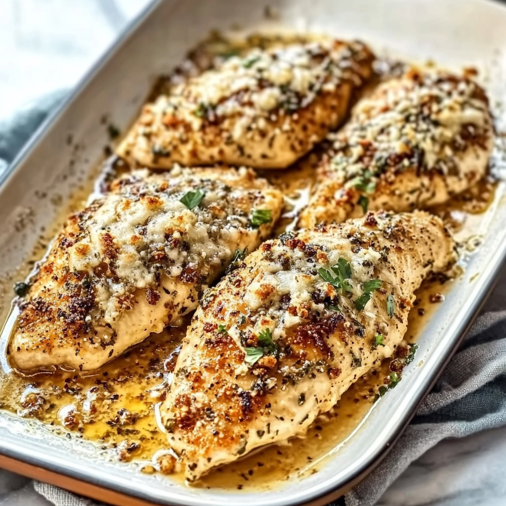 Recipe preparation for Garlic Parmesan Chicken