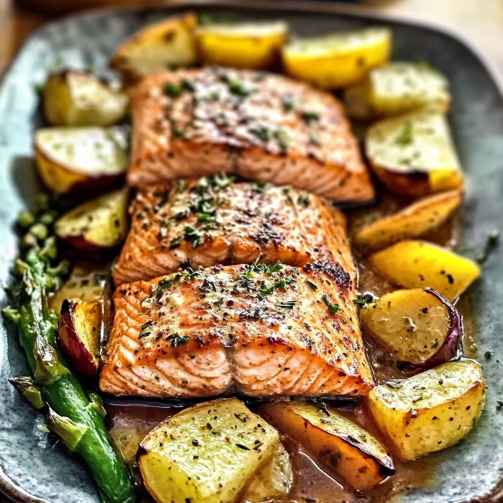 Recipe preparation for baked salmon