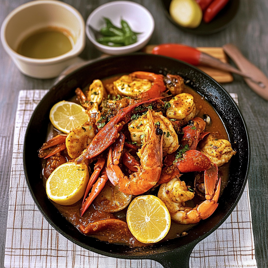 Recipe preparation for Cajun seafood