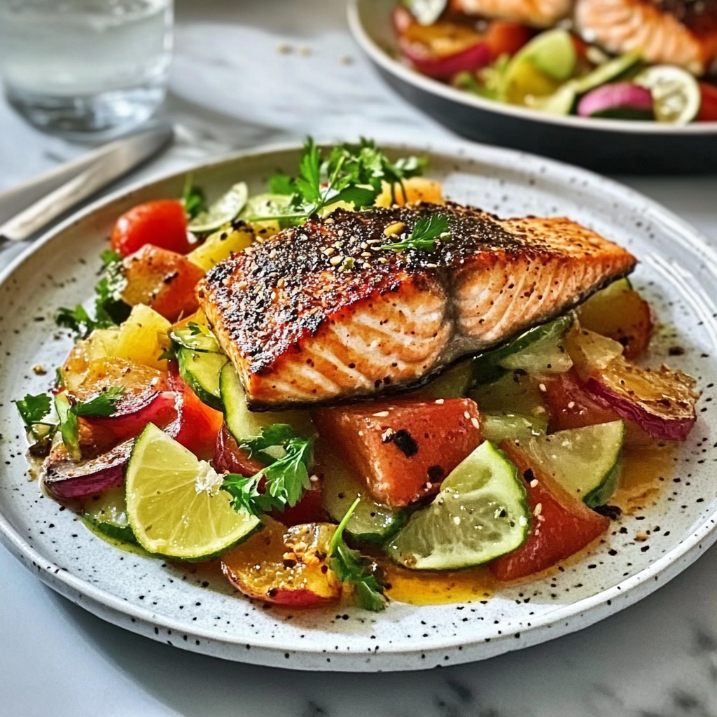 Recipe preparation for crispy salmon