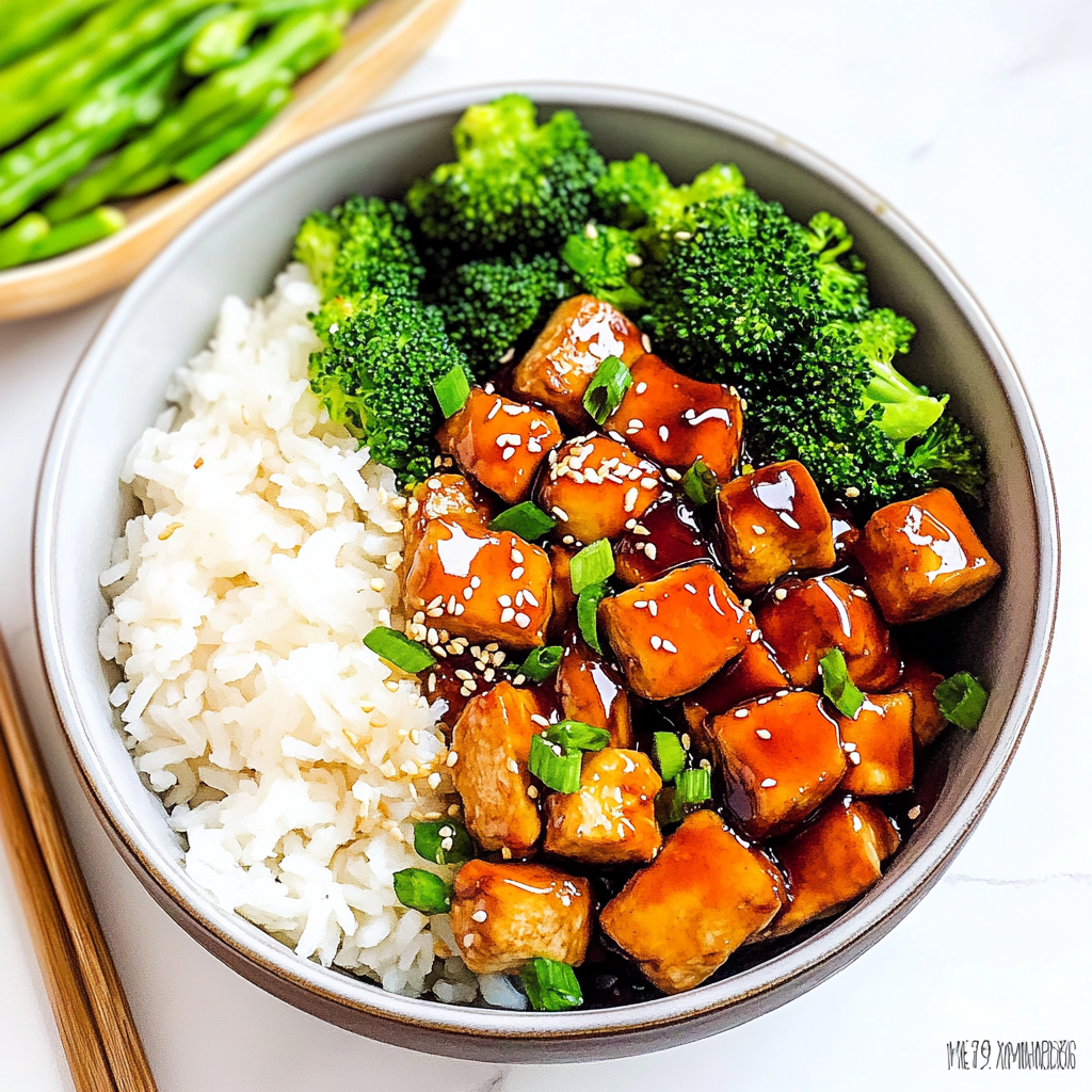 Recipe preparation for teriyaki chicken bowl