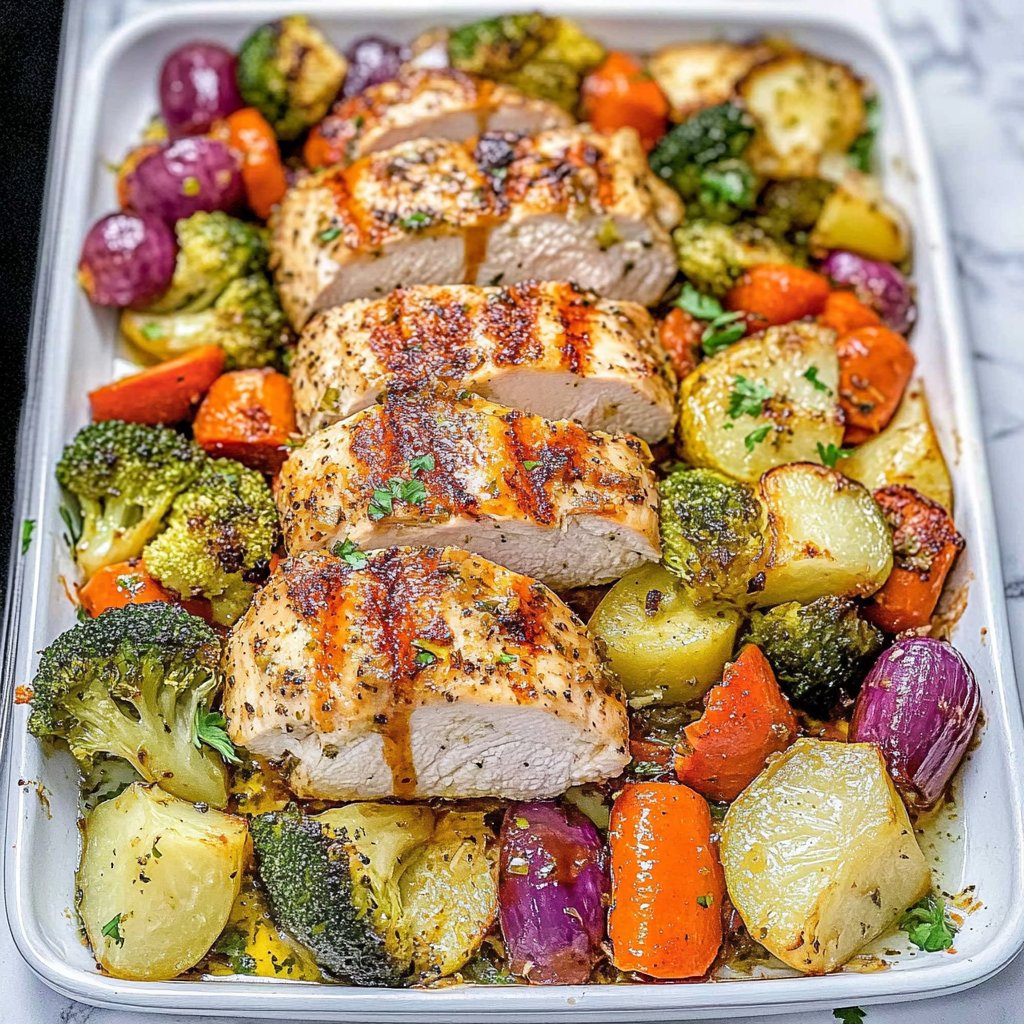 Recipe preparation for one pan chicken and vegetables