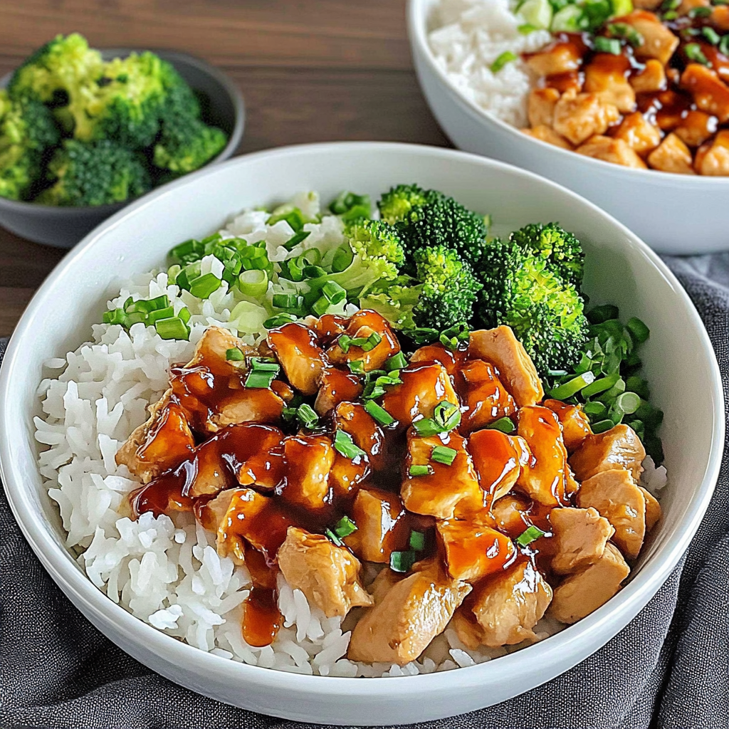 Recipe preparation for chicken rice bowl