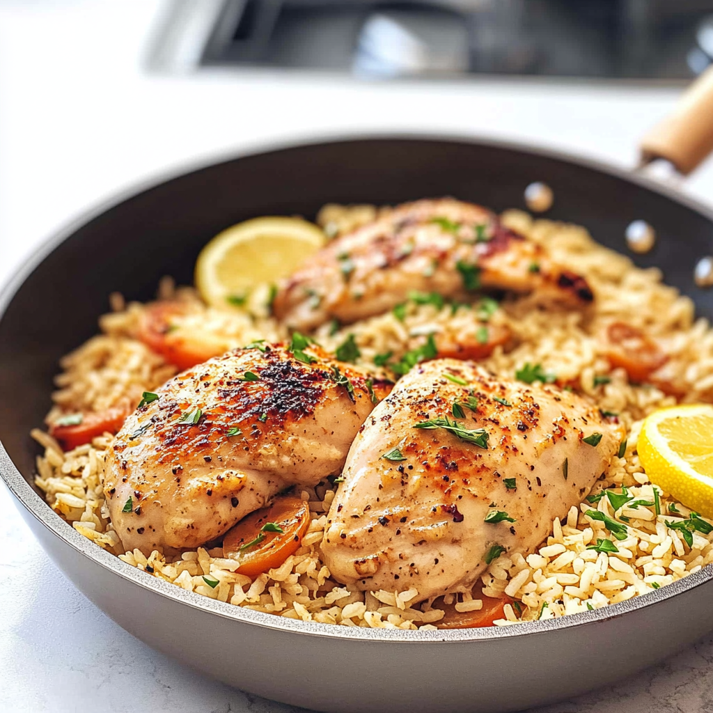 Recipe preparation for One-Pan Chicken and Rice