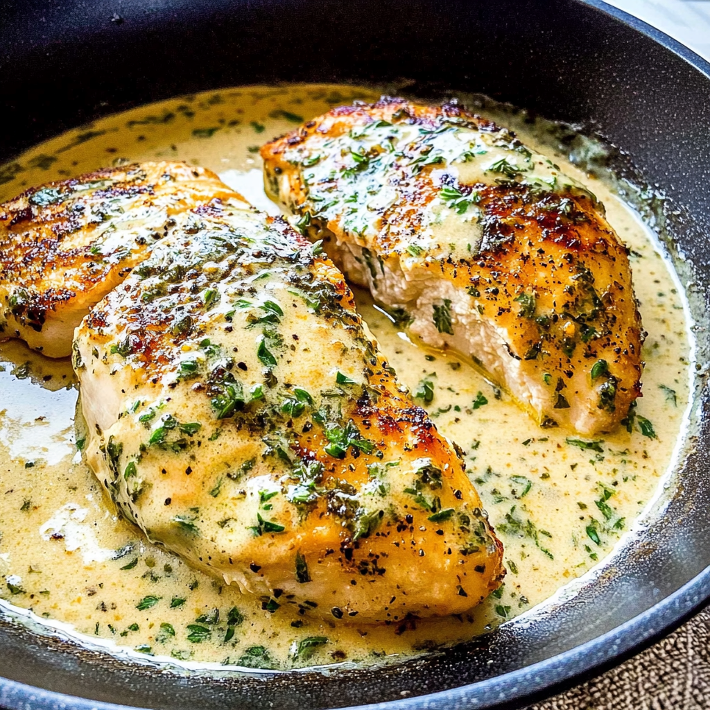 Recipe preparation for Creamy Herb Chicken