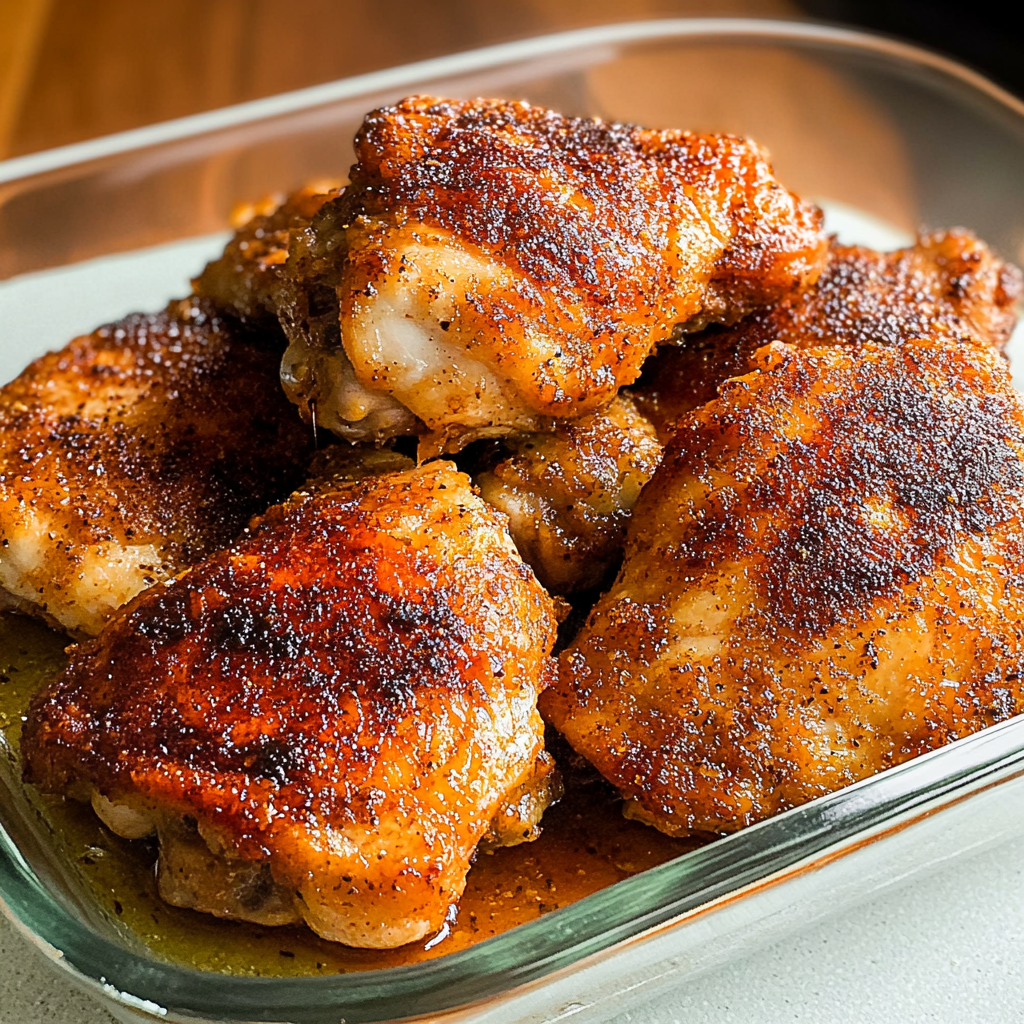 Recipe preparation for Oven Baked Chicken Thighs