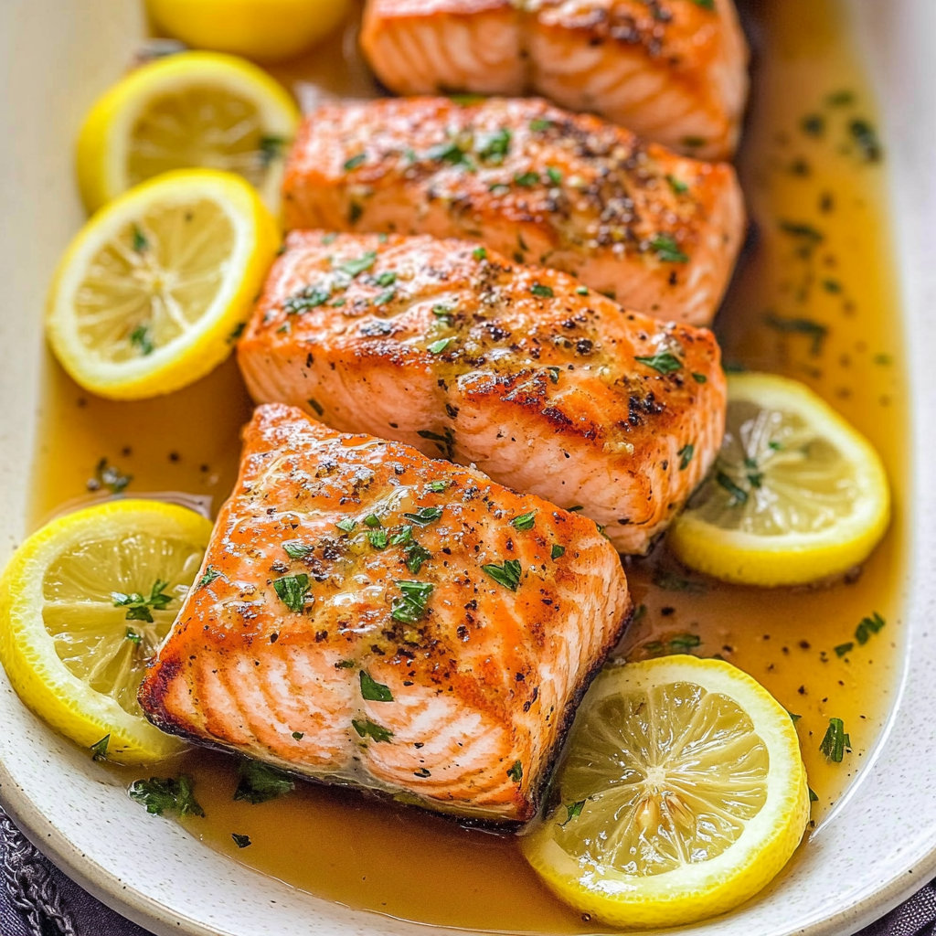 Recipe preparation for Lemon Butter Salmon
