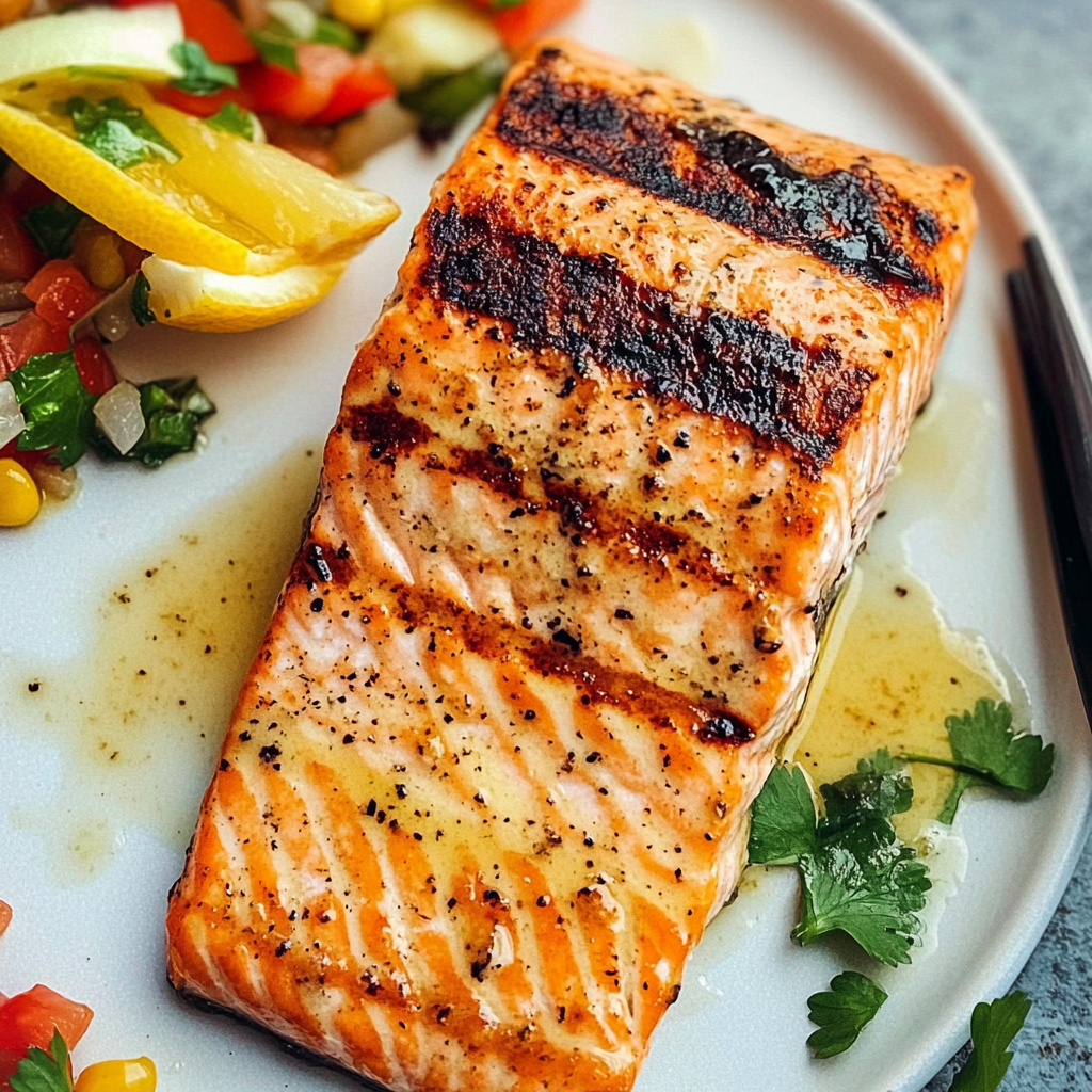 Recipe preparation for Grilled Salmon
