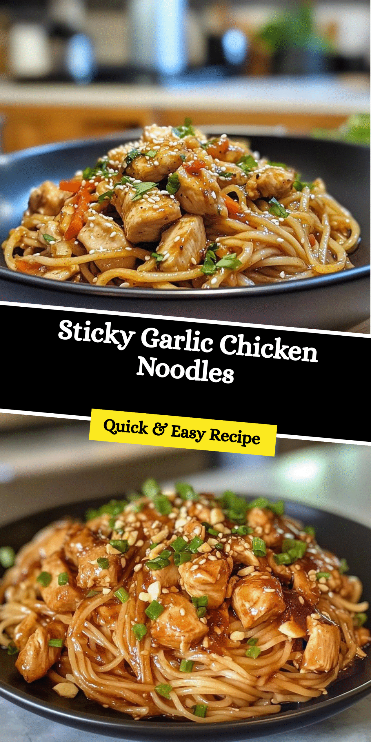 Sticky Garlic Chicken Noodles