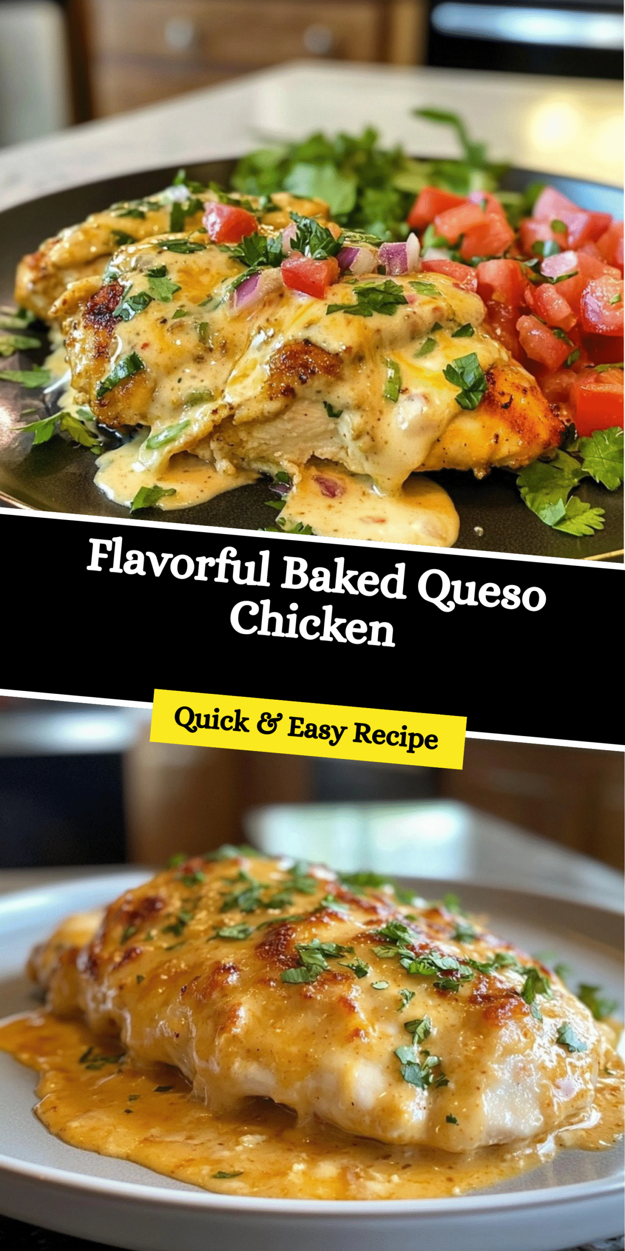 Flavorful Baked Queso Chicken