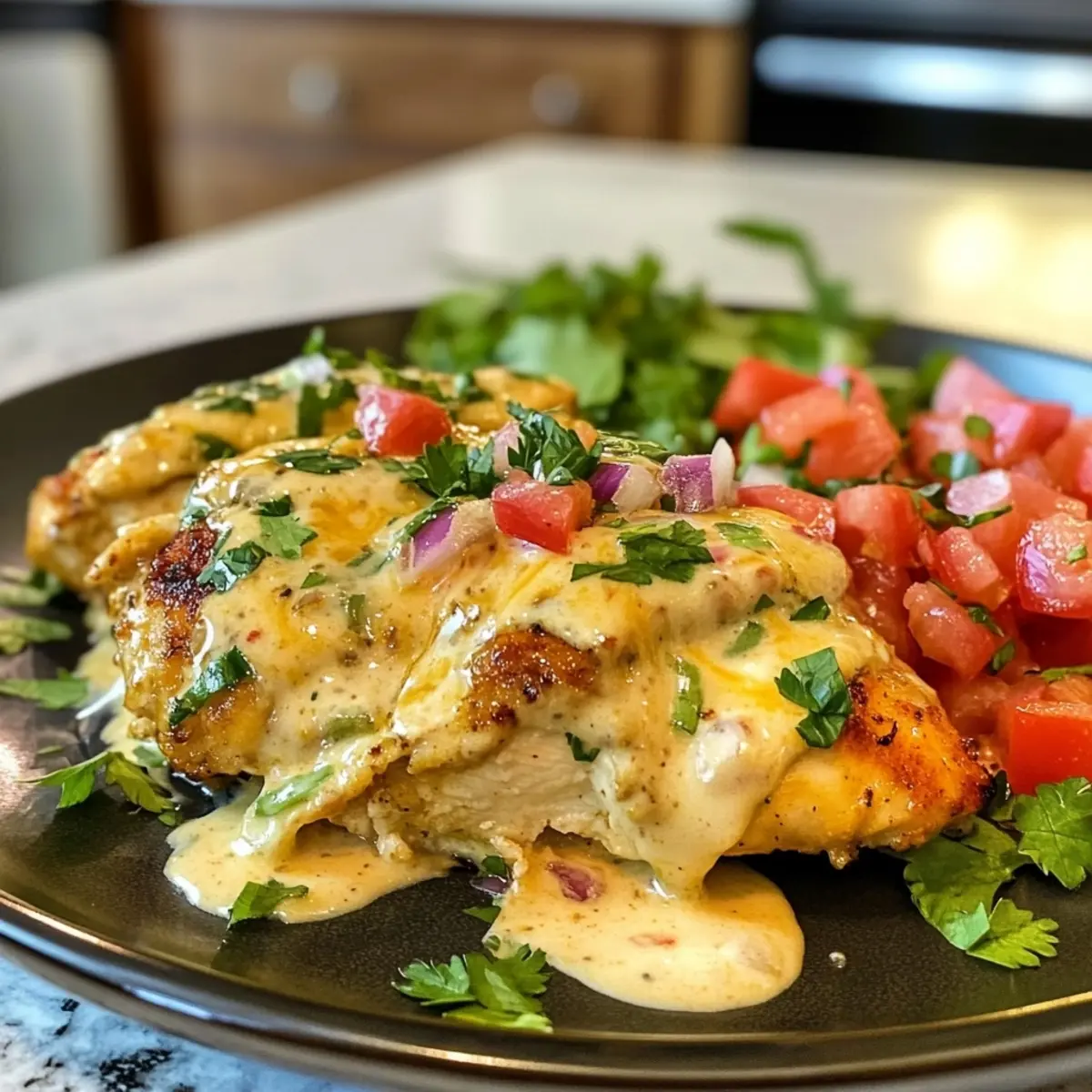 Flavorful Baked Queso Chicken