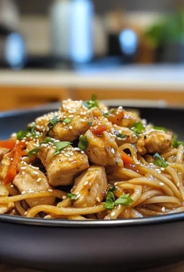 Sticky Garlic Chicken Noodles
