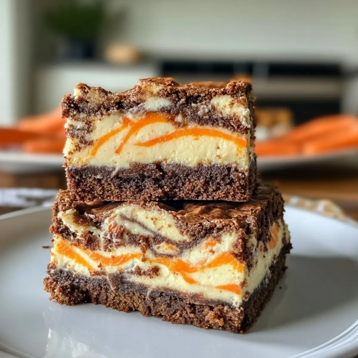 Carrot Cake Cheesecake Swirl Brownies